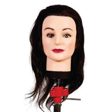 Nadia Brown 35 - 40cm Human Hair Mannequin Head + FREE Black Clamp