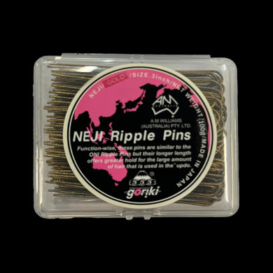 555 Neji Ripple Pins 3' Gold 100g Made In Japan