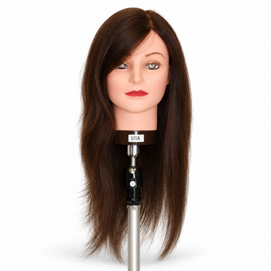Lisa Brown 50-55 cm Human Hair Mannequin Head