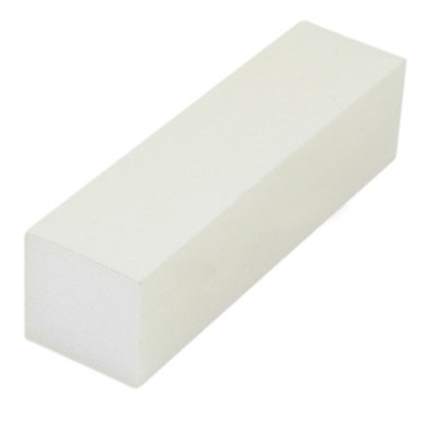 White Nail Buffer Block-4 Sided