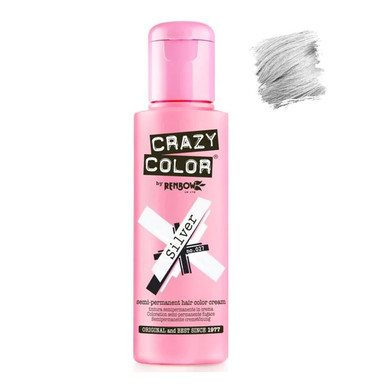 Crazy Colour Semi Permanent Hair Colour 100ml-Silver #027