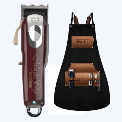 Wahl Magic Clip Burgundy + Barber Apron Combo