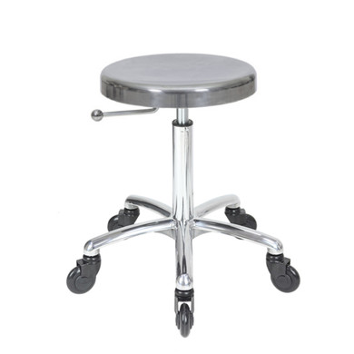 Aluminium Salon Stool - Chrome Base - Click'n Clean Castor Wheels
