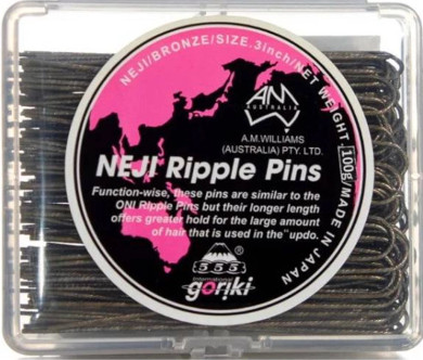 555 Neji Ripple Pins 3' Bronze 100g Made In Japan