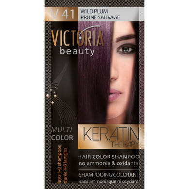 Victoria Beauty Keratin Therapy Hair Colour Shampoo WILD PLUM V41