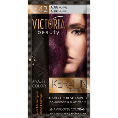 Victoria Beauty Keratin Therapy Hair Colour Shampoo AUBERGINE V42