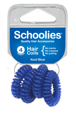 Schoolies Hair Coils 4pc - Kool Blue