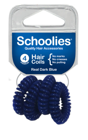 Schoolies Hair Coils 4pc - Real Dark Blue