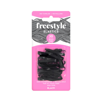 Freestyle Snag Free Hair Elastics 4mm 30pcs - Black