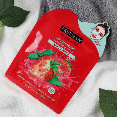 Freeman Pore Cleansing Strawberry + Mint Sheet Mask 25ml