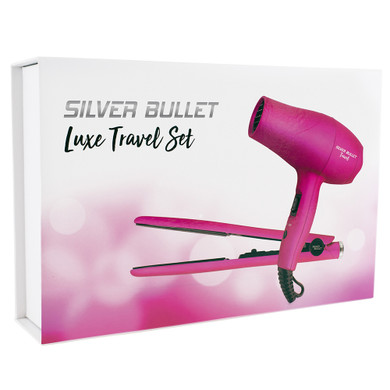 Silver Bullet Luxe Travel Set Hair Dryer and Straighteners - Pink