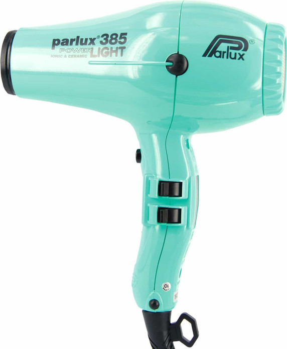 Parlux 385 Power Light Ceramic and Ionic Hair Dryer - Aquamarine With Bonus Thermal Brush