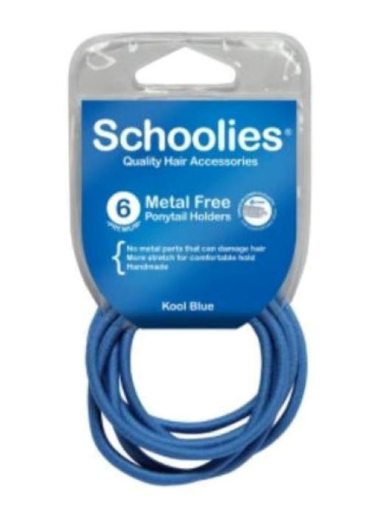 Schoolies Metal Free Ponytail Holders 6 Pack - Assorted Colours