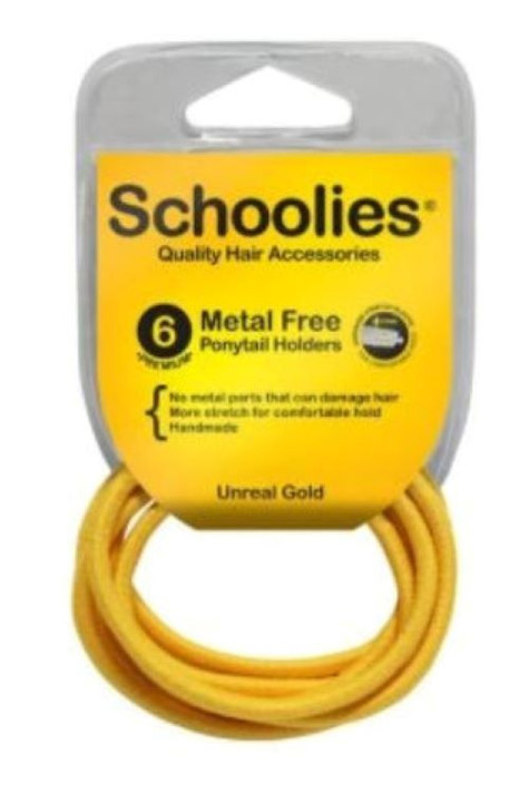 Schoolies Metal Free Ponytail Holders 6 Pack - Assorted Colours