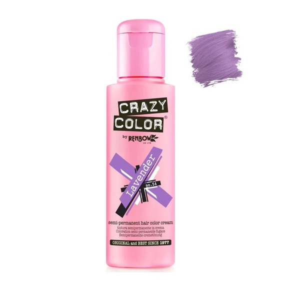 Crazy Color Semi Permanent Hair Colour 100ml-Lavender #054