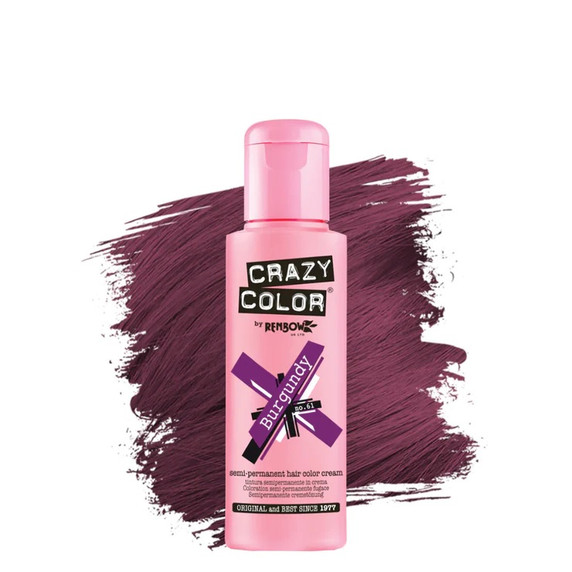 Crazy Color Semi Permanent Hair Colour 100ml-Burgundy #061