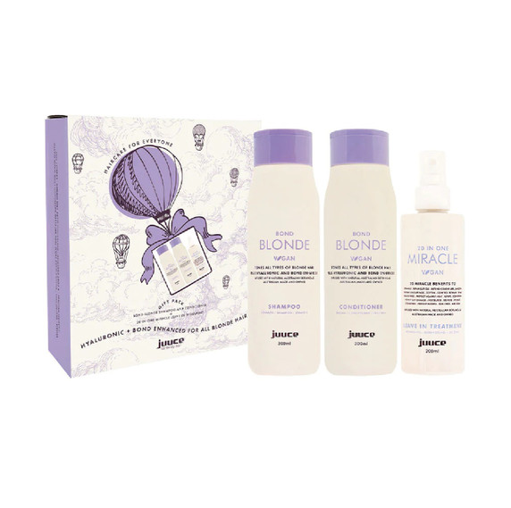 Juuce Trio Haircare Pack- Bond Blonde Shampoo, Conditioner & 20 In One Spray Treatment