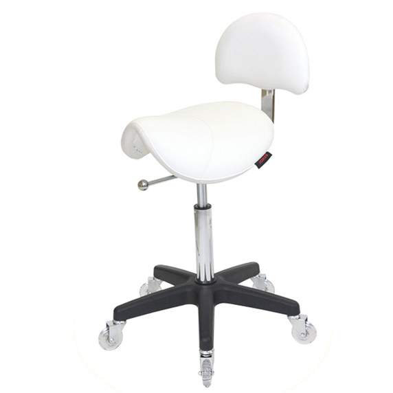 High Quality White Saddle Stool With Backrest - Free shipping