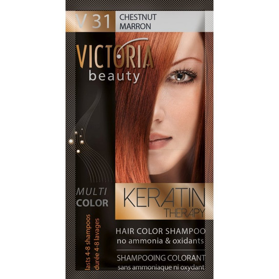 Victoria Beauty Keratin Therapy Hair Colour Shampoo CHESTNUT V31 40ml