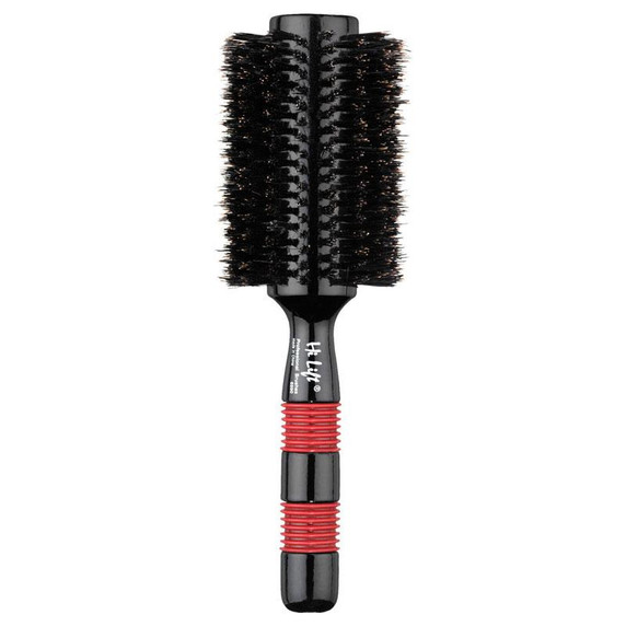 Black Hi Lift 18-row boar bristle round brush on white background