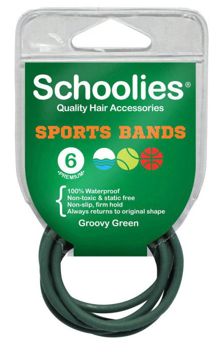 Schoolies Sports Bands 6pc- Groovy Green