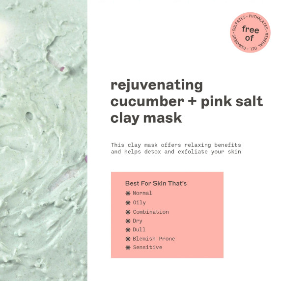 Freeman Rejuvenating Cucumber + Pink Salt Clay Mask 15ml