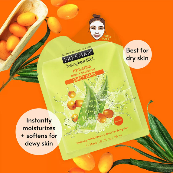 Freeman Hydrating Aloe + Seaberry Sheet Mask 25ml