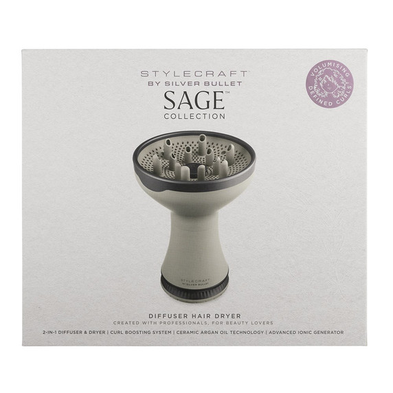 StyleCraft by Silver Bullet Sage Diffuser Hair Dryer