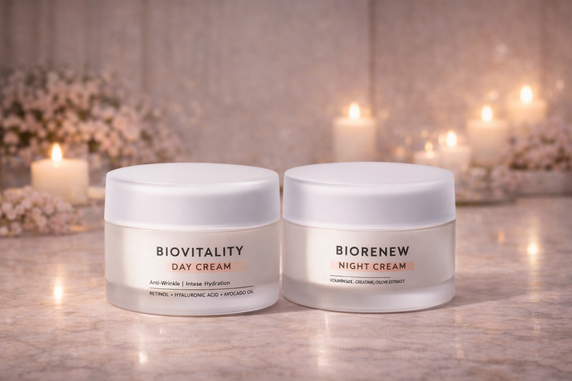 Natural Look Immaculate Biovitality Anti-Wrinkle Day & Biorenew Night Cream 60g