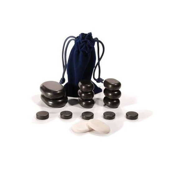 SPA Hot Stone 16 Piece Set Basalt Rocks For Head And Facial Massage