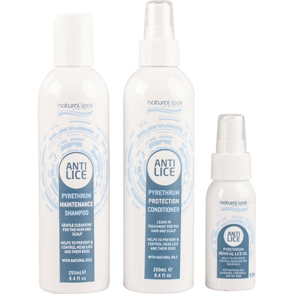 Natural Look Anti Lice Pyrethrum Pack - Shampoo - Conditioner & Oil