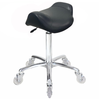 Buffi Stool Brumby Stool - Chrome Base - Clear Wheels