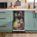 Whirlpool® 18" Stainless Steel Dishwasher with Half Load Cycle and Triple Spray Arms - 48 dBA WDFS5118SS