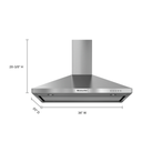 CLEARANCE - 36" Wall-Mount, 3-Speed Canopy Hood KVWB406DSS