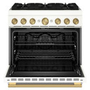 Kitchenaid® 36-Inch 6 Burner Commercial-Style Dual Fuel Range with No Preheat Air Fry Mode KFDS936SPL