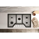 Whirlpool® 36-inch Gas Cooktop with EZ-2-Lift™ Hinged Cast-Iron Grates WCGK5036PS