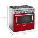 KitchenAid® 36'' Smart Commercial-Style Dual Fuel Range with 6 Burners KFDC506JPA