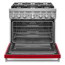 KitchenAid® 36'' Smart Commercial-Style Dual Fuel Range with 6 Burners KFDC506JPA