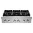 KitchenAid® 36'' 6-Burner Commercial-Style Gas Rangetop KCGC506JSS