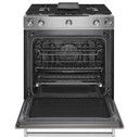 KitchenAid® 30-Inch 5-Burner Dual Fuel Convection  Front Control Range with Baking Drawer YKSDB900ESS