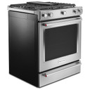 KitchenAid® 30-Inch 5-Burner Dual Fuel Convection  Front Control Range with Baking Drawer YKSDB900ESS