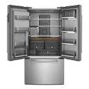 Kitchenaid® 23.8 cu. ft. 36" Counter-Depth French Door Platinum Interior Refrigerator with PrintShield™ Finish KRFC704FPS