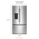 Kitchenaid® 23.8 cu. ft. 36" Counter-Depth French Door Platinum Interior Refrigerator with PrintShield™ Finish KRFC704FPS