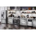 Kitchenaid® 23.8 cu. ft. 36" Counter-Depth French Door Platinum Interior Refrigerator with PrintShield™ Finish KRFC704FPS
