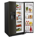 Kitchenaid® 24.8 cu ft. Side-by-Side Refrigerator with Exterior Ice and Water and PrintShield™ Finish KRSF705HBS