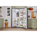 Kitchenaid® 24.8 cu ft. Side-by-Side Refrigerator with Exterior Ice and Water and PrintShield™ Finish KRSF705HBS