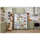 Kitchenaid® 24.8 cu ft. Side-by-Side Refrigerator with Exterior Ice and Water and PrintShield™ Finish KRSF705HBS