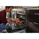 KitchenAid® 48'' Smart Commercial-Style Dual Fuel Range with Griddle KFDC558JMB
