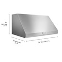 Kitchenaid® 36" 585 or 1170 CFM Motor Class Commercial-Style Wall-Mount Canopy Range Hood KVWC906KSS
