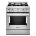 KitchenAid® 30'' Smart Commercial-Style Gas Range with 4 Burners KFGC500JSS